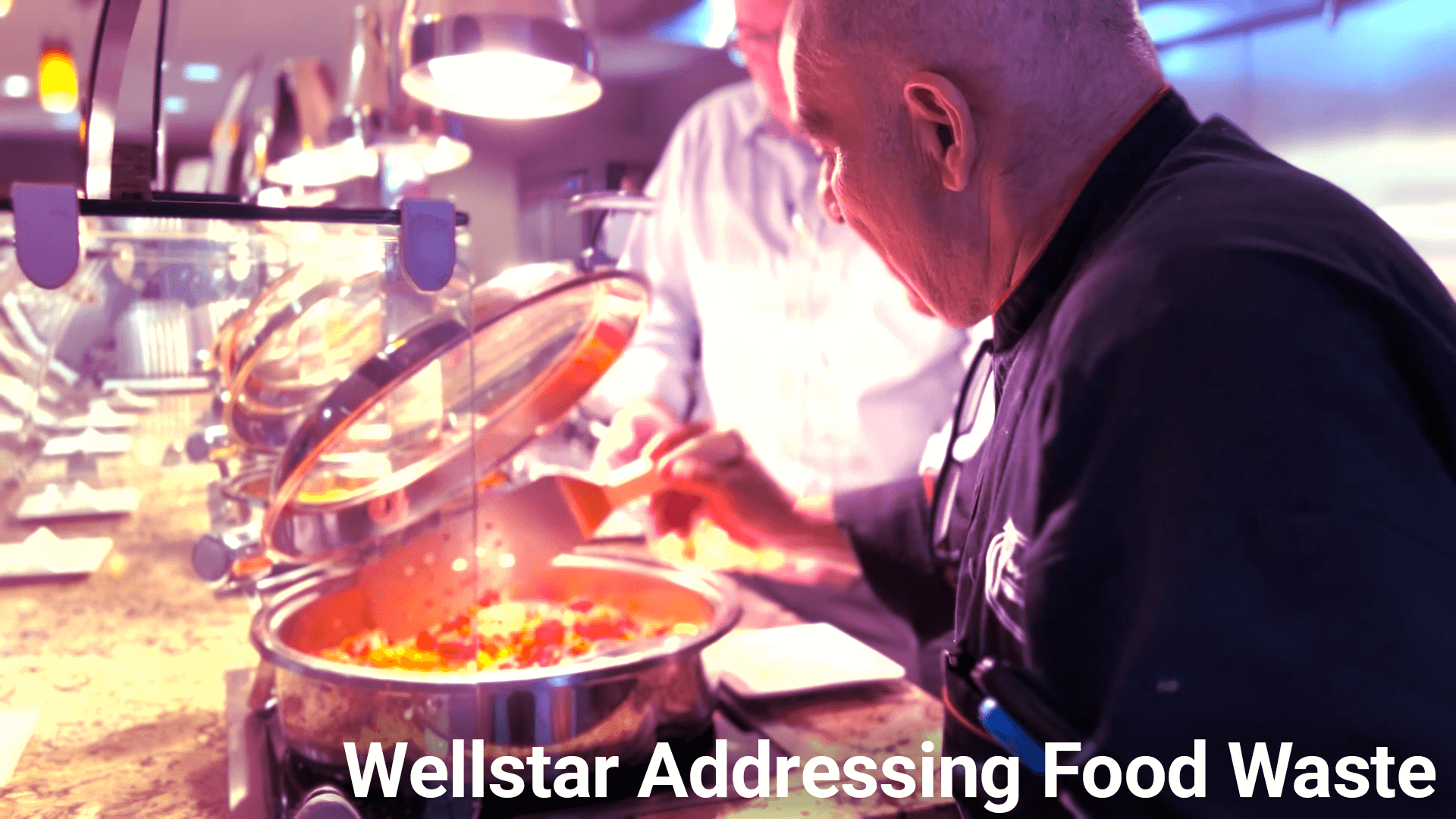 Chef Michael at the Wellstar Corporate Office bistro and title "Wellstar Addressing Food Waste."